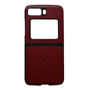 For Motorola Moto Razr 2022 Genuine Leather Lychee Texture Phone Case(Red)