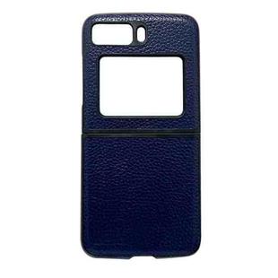 For Motorola Moto Razr 2022 Genuine Leather Lychee Texture Phone Case(Blue)