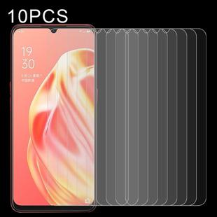10 PCS 0.26mm 9H Surface Hardness 2.5D Explosion-proof Tempered Glass Non-full Screen Film For OPPO A91