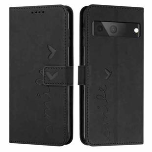 For Google Pixel 7 Skin Feel Heart Pattern Leather Phone Case(Black)