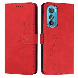 For Motorola Edge 30 Skin Feel Heart Pattern Leather Phone Case(Red)