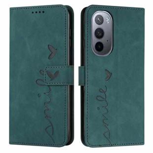 For Motorola Edge 30 Ultra 5G/X30 Pro 5G Skin Feel Heart Pattern Leather Phone Case(Green)