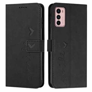 For Motorola Moto G42 Skin Feel Heart Pattern Leather Phone Case(Black)