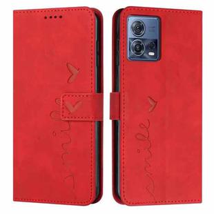 For Motorola Moto S30 Pro 5G/Edge 30 Fusion 5G Skin Feel Heart Pattern Leather Phone Case(Red)