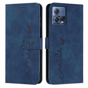 For Motorola Moto S30 Pro 5G/Edge 30 Fusion 5G Skin Feel Heart Pattern Leather Phone Case(Blue)