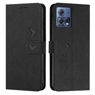 For Motorola Moto S30 Pro 5G/Edge 30 Fusion 5G Skin Feel Heart Pattern Leather Phone Case(Black)
