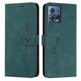 For Motorola Moto S30 Pro 5G/Edge 30 Fusion 5G Skin Feel Heart Pattern Leather Phone Case(Green)