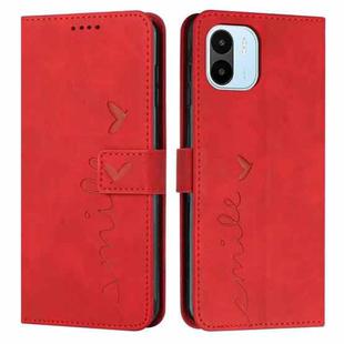 For Xiaomi Redmi A1 Skin Feel Heart Pattern Leather Phone Case(Red)
