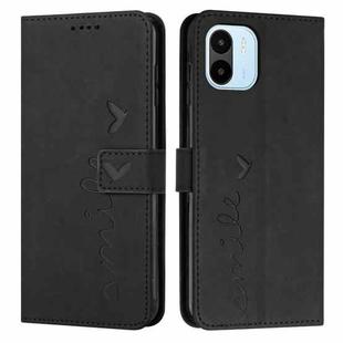 For Xiaomi Redmi A1 Skin Feel Heart Pattern Leather Phone Case(Black)
