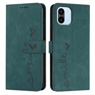 For Xiaomi Redmi A1 Skin Feel Heart Pattern Leather Phone Case(Green)