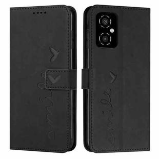 For Xiaomi Poco M4 5G Skin Feel Heart Pattern Leather Phone Case(Black)