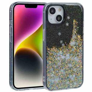 For iPhone 14 Plus DFANS DESIGN Snowflake Starlight Shining Phone Case(Black)