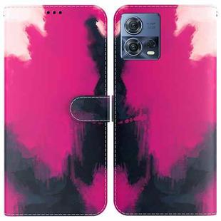 For Motorola Moto S30 Pro 5G / Edge 30 Fusion Watercolor Pattern Flip Leather Phone Case(Berry Color)