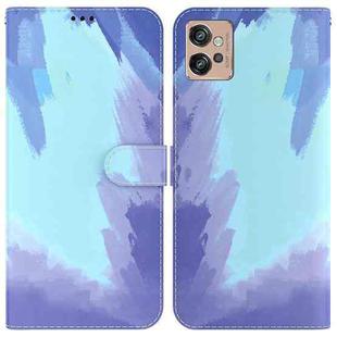 For Motorola Moto G32 Watercolor Pattern Flip Leather Phone Case(Winter Snow)