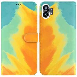 For Nothing Phone 1 Watercolor Pattern Flip Leather Phone Case(Autumn Leaf)