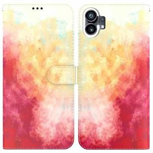 For Nothing Phone 1 Watercolor Pattern Flip Leather Phone Case(Spring Cherry)