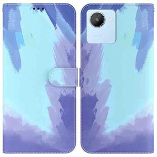 For Realme C30 Watercolor Pattern Flip Leather Phone Case(Winter Snow)