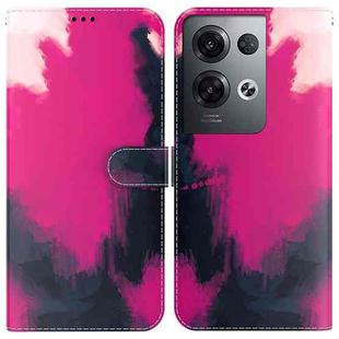 For OPPO Reno8 Pro+ Watercolor Pattern Flip Leather Phone Case(Berry Color)