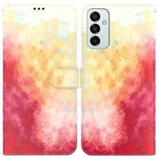 For Samsung Galaxy M13 4G Watercolor Pattern Flip Leather Phone Case(Spring Cherry)