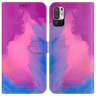 For Xiaomi Redmi Note 11T Pro / 11T Pro+ 5G Watercolor Pattern Flip Leather Phone Case(Purple Red)