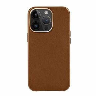 For iPhone 14 Pro Mutural Mingdian Series PU + PC Full Coverage Shockproof Case(Brown)