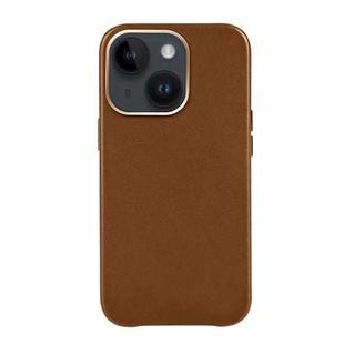 For iPhone 14 Plus Mutural Mingdian Series PU + PC Full Coverage Shockproof Case(Brown)