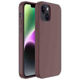 For iPhone 14 Plus Mutural Yuemu Series Liquid Silicone Microfiber Case(Wine Red)