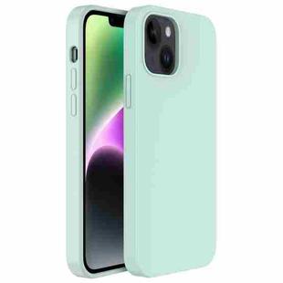 For iPhone 14 Plus Mutural Yuemu Series Liquid Silicone Microfiber Case(Sky Blue)