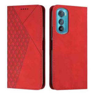 For Motorola Edge 30 Diamond Pattern Splicing Skin Feel Magnetic Phone Case(Red)