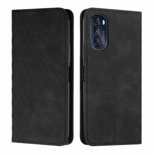 For Motorola Moto G 2022 5G Diamond Pattern Splicing Skin Feel Magnetic Phone Case(Black)