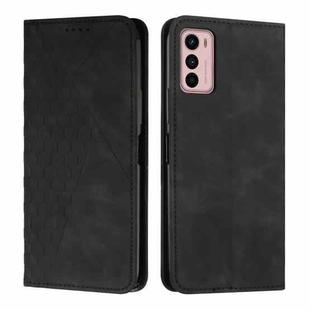 For Motorola Moto G42 Diamond Pattern Splicing Skin Feel Magnetic Phone Case(Black)
