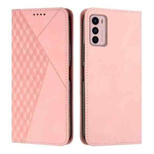 For Motorola Moto G42 Diamond Pattern Splicing Skin Feel Magnetic Phone Case(Rose Gold)