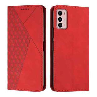 For Motorola Moto G42 Diamond Pattern Splicing Skin Feel Magnetic Phone Case(Red)