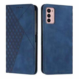 For Motorola Moto G42 Diamond Pattern Splicing Skin Feel Magnetic Phone Case(Blue)