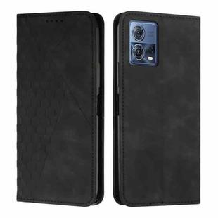 For Motorola Moto S30 Pro 5G/Edge 30 Fusion 5G Diamond Pattern Splicing Skin Feel Magnetic Phone Case(Black)
