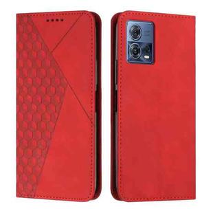 For Motorola Moto S30 Pro 5G/Edge 30 Fusion 5G Diamond Pattern Splicing Skin Feel Magnetic Phone Case(Red)