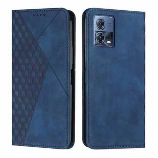 For Motorola Moto S30 Pro 5G/Edge 30 Fusion 5G Diamond Pattern Splicing Skin Feel Magnetic Phone Case(Blue)