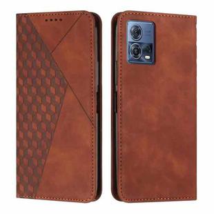 For Motorola Moto S30 Pro 5G/Edge 30 Fusion 5G Diamond Pattern Splicing Skin Feel Magnetic Phone Case(Brown)
