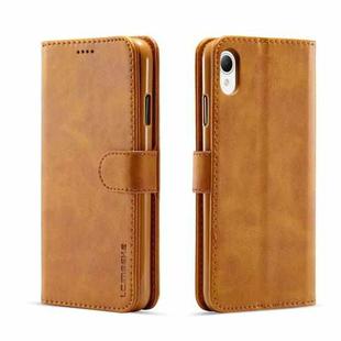For Samsung Galaxy A23e LC.IMEEKE Calf Texture Leather Phone Case(Yellow)