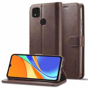 For Xiaomi Redmi 9C LC.IMEEKE Calf Texture Leather Phone Case(Brown)