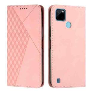 For Realme C21Y/C25Y Diamond Splicing Skin Feel Magnetic Leather Phone Case(Rose Gold)