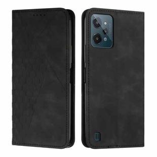 For Realme C31 4G Diamond Splicing Skin Feel Magnetic Leather Phone Case(Black)