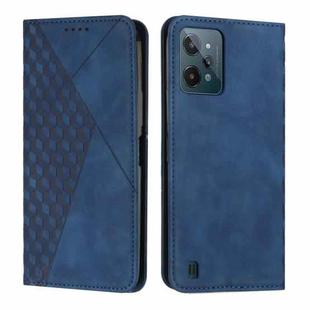 For Realme C31 4G Diamond Splicing Skin Feel Magnetic Leather Phone Case(Blue)