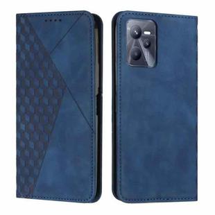 For Realme C35/Narzo 50A Prime 4G Diamond Splicing Skin Feel Magnetic Leather Phone Case(Blue)
