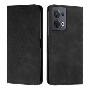 For OPPO Reno8 5G/Reno8 5G Global Diamond Splicing Skin Feel Magnetic Leather Phone Case(Black)