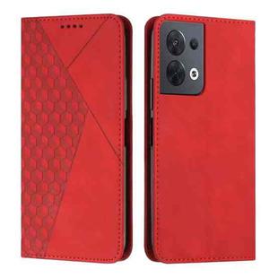 For OPPO Reno8 5G/Reno8 5G Global Diamond Splicing Skin Feel Magnetic Leather Phone Case(Red)