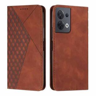 For OPPO Reno8 5G/Reno8 5G Global Diamond Splicing Skin Feel Magnetic Leather Phone Case(Brown)