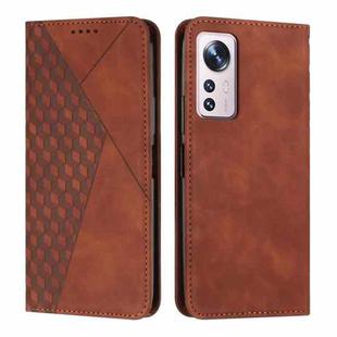 For Xiaomi 12 Lite Diamond Splicing Skin Feel Magnetic Leather Phone Case(Brown)