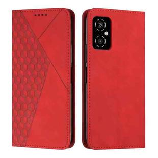For Xiaomi Poco M4 5G Diamond Splicing Skin Feel Magnetic Leather Phone Case(Red)