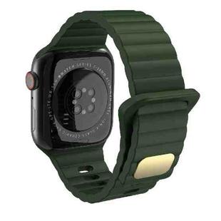 Breathable Skin-friendly Silicone Watch Band For Apple Watch Ultra 49mm / Series 8&7 45mm / SE   2&6&SE&5&4 44mm / 3&2&1 42mm(Dark Green)